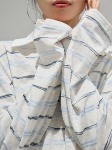 Slim V-neck Knitted Striped Polo Shirt