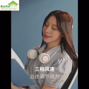 QUẠT MINI DI ĐỘNG ĐEO CỔ GẤP GỌN TẠO GIÓ MÁT "Tamitechmart" đeo cổ để thưởng thức mát tự nhiên sau khi mạnh tập thể dục.  Ergonomic thiết kế nút điều khiển tốc độ gió thông minh để tận hưởng cảm giác thoáng mát