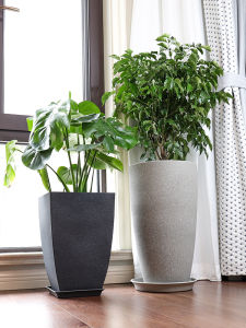 Nordic Simplicity Thick Resin Frosted Cement Imitation Flower Pots Indoor Outdoor Large Green Plant View Pots Quality Garden