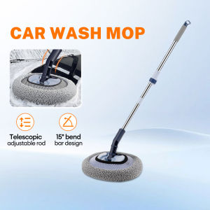 120CM Extendable Car Wash Mop with Detachable Thickened Microfiber Chenille Brush Head Rotatable 180° Deep Cleaning Mop Cuci Kereta Boleh Dipanjangkan 可伸缩洗车拖把
