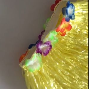 40/60CM Rok Hula Hawai Aksesoris Kalung Bunga Hawai Dan Set Hawai Pesta Hawaiian Rok Rumbai Anak