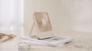 JISULIFE  Table Desk Fan Ultra Slim Portable Rechargeable Low Noise Strong Wind Desktop Fan 4500mAh Kipas Caj Meja