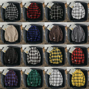 Spring and Autumn Stylish Plaid Mens Shirt
