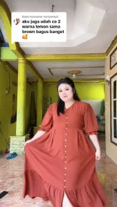 Daster Jumbo XXXL Ld 130 - Ld 140 cm Dress Bigsize Busui Full Kancing Fashion Boutique