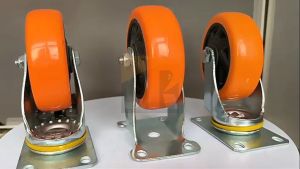 Orange Swivel Caster Wheels Heavy Duty  Wear-Resistant And Silent Trolley Wheel 1.5inch To 5inch