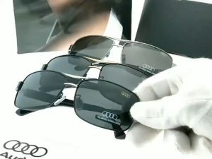 Audi Offical Store Polarized Sunglasses For Men Sunny Protection Shades Men Fishing Driving Metal Rectangle Frame With Case