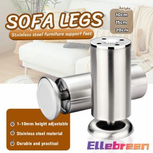 Table Sofa Bed Feet Furniture Legs Adjustable Stainless Steel Kitchen Furniture Legs Cabinet 10cm 15cm 20cm