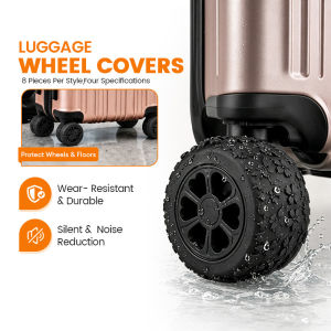 8Pcs Luggage Wheel Covers Full Wrap Silent Luggage Wheel Silicone Protective Anti-Wear & Anti-Slip High Elastic Penutup Roda Bagasi 行李轮保护套