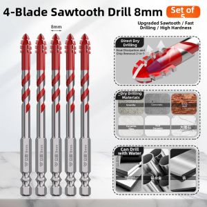 LECAN | High Hardness 4-Blade Sawtooth Eccentric Drill Bit for Tile and Concrete Drilling