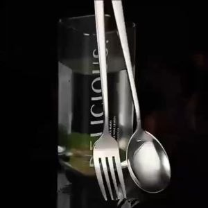 ✅【Local delivery】✅ 12pcs Korean Cutlery Korean Style Flatware Stainless Steel Dining Spoon and Fork