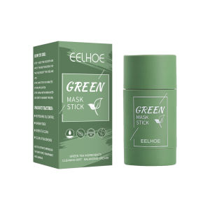 Eelhoe Green Tea Cleaning Solid Mask Stick Oil Control Deep Cleansing Peeling Mask Reduce Blackheads Whitening Anti Acne Mask Shrink Pores Green Magic Stick for Lazy People (40g)