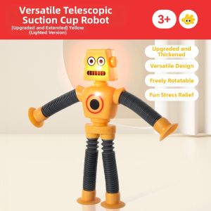 FUZAO | Light-up Suction Cup Stretching Robot Creative Stress-relieving Educational Toy