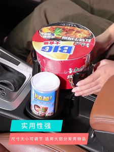 Universal 360° Rotatable Car Cup Holder with Telescopic Design - Black