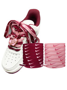 Thắt Lưng Giày Thêu Trái Tim Cherry AF1 Air Force One Valentines Day Limited Red Wine Pink White Heart Buckle Phụ Kiện Thắt Lưng Giày