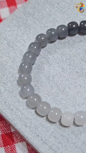 Collection Grade Icy Smokey Lavender Nephrite Jade Old Style Bead Bracelet (Single / Ombre)