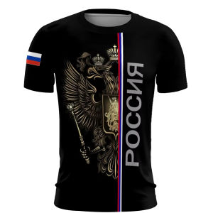 Mens and womens short sleeve T-shirts casual 3D Russian Breathing fast vaccination campaign