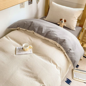 Simple Cotton Bedding Set for College Students Single Person Pure Cotton Bed Sheet Quilt Cover Four Piece Bedding Set