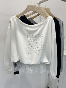 Spring 2025 New Style Womens Long Sleeve Lace Patchwork T-shirt Casual Fashion Top Layered Look Commute Korean Style Cotton Blend