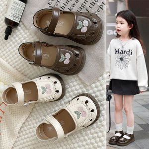 Cute Cherry Embroidered Mary Jane Sandals 2026 Summer Perforated Breathable