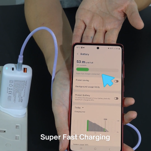 mixshop 65W GaN PD Super Fast Charger with UK/US Plugs/Multi Plug Travel Adapter/2 Type C+1 USB