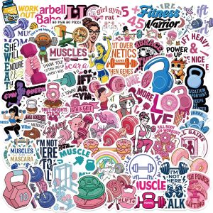 60 Pcs Cartoon Fitness Girl Graffiti Stickers Waterproof Vinyl Decals for Skateboard Helmet Notebook Luggage Laptop Gift