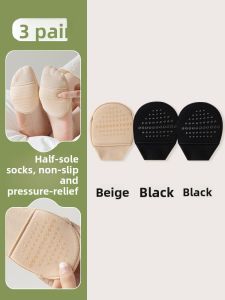 JINGCHI | Womens Invisible Low Cut Cotton Socks For High Heels Summer Thin Pure Cotton Absorbent Half Palm Anti-slip Socks Crystal Sprint