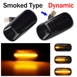 2Pcs Smoke Clear Lens LED Dynamic Sequential Fender Side Marker Light Turn Signal Lamp Amber Yellow Flowing Blinker Indicator For Honda Fit Jazz City Civic Accord CRV HRV Vezel Odyssey Freed Stepwgn Stream