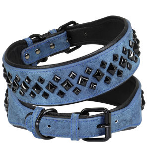 Dog Collar For Large Dogs Cool Spikes Studded Leather Pet Collars For German Shepherd Mastiff Rottweiler Bulldog Accessories