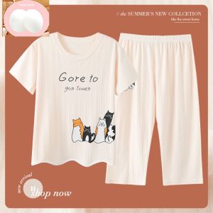 Summer Cotton Japanese Style Padded Sleepwear
