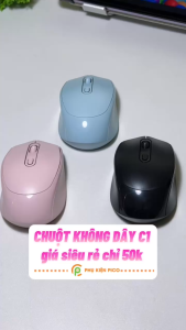 Chuột không dây C1 kết nối Wireless 2.4G pin rời dùng làm việc chơi game văn phòng
