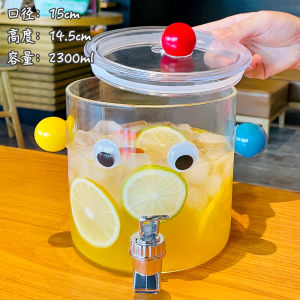 For Home Large Capacity Cold Water Pot High Temperature Resistant Glass Cocktail Shaker Barrel with Faucet Making Tea Water Pitcher Cola Beverage Tea Barrel