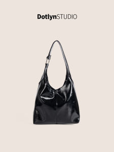 Dotlyn Retro Lazy Style Large Capacity Oil Wax Leather Single Shoulder Bag Simple Student Class Handheld Tote Bag for Women