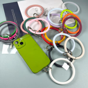 Universal Liquid Silicone Phone Case Hand Strap Lanyard Anti-Fall Ring Card Holder Accessory for All Mobile Phones Female