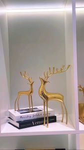 Tượng Nai Vàng Đồng Cao Cấp Gerda Decor Nhà Cửa Kệ Tủ Bàn Phòng Khách Sang Trọng Phong Cách Hiện Đại