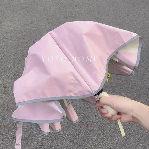 Thickened Pure Color Umbrella Portable Folding Customized Sunshade Rainproof UV Protection Compact Umbrella for Women