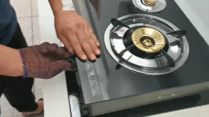 Double 100mm Barrel LPG Burner Glass Top Gas Stove Burner Gold and Black Replacement Parts