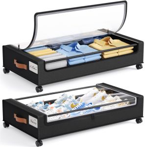 DIHUANTUO | Under Bed Storage Roller Drawer with Wheels and Lid