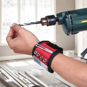 Magnetic Wristband Three Rows of Six Magnets for Holding ScrewsDrilling BitsNailsWrist Tool Holder Belts with Strong Magnets