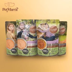 PetMarra Natural Meat Loaf Puppy Wet Food Pouch up to Ages 18 Months Lamb and Vegetables Flavor 130g BUNDLE OF 12