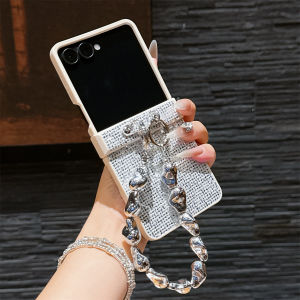 szhaiyu | Diamond Sparkling Powder Wrist StrapPhone Case for Samsung Galaxy Z Flip 7 6 5 4 Flip6 Flip5 Flip4 Flip7 FE 5G Protective Cover