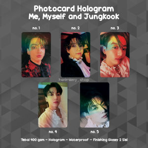 Photocard Hologram BTS Me Myself and I Unofficial - Photo card Premium Kpop Laminasi Glossy Jungkook RM Jimin Jin Suga J-Hope V Taehyung