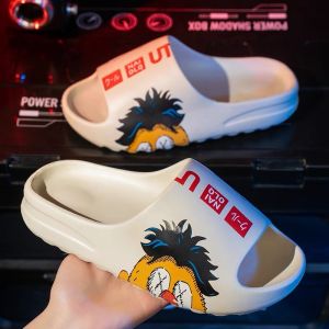[QUALITY++🇲🇾] YEEZY SLIDE Premium EVA Thick Sole Korean Sesame Street Ins Kaws design Couple Men Women Summer Outdoor Slipper Sandal Slides | Kasut Perempuan Lelaki Selipar Sandal Wanita