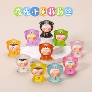 Combo 10 túi mù charm dạ quang bé cún phát sáng nhiều màu sắc ngẫu nhiên
