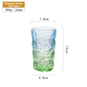 Gradual Color Glacier Pattern Glass Cup