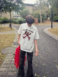 Extra Large Size Mens T-Shirt Pure Cotton Loose Fit Short Sleeve Gray Top Trendy Brand Breathable Summer Fashion Casual Wear