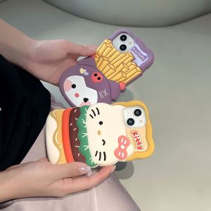 The 3D Soft Silicone Protective Case: A Cute Burger Bear Design & Fries Themed Phone Accessory