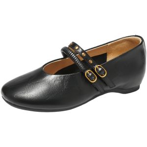 Agsdon | Black French British Style Mary Jane Shoes