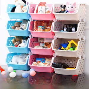 Mobile Multi-layered Childrens Toy Storage Rack Integrated Trolley Stand Home Organization Utility Plastic Kitchen Shelf