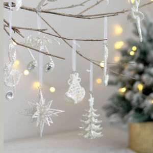 Glitter Christmas Tree Hanging Pendants Merry Christmas Decor Happy New Year 2023 Xmas Oranments