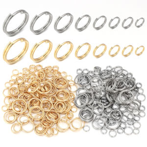 100pcs/lot Stainless Steel Jump Rings Gold Color Double Loops Split Rings For DIY Jewelry Making Bracelet Keychains Connectors